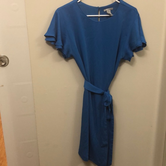 Blue Satin short Dress - Picture 1 of 3